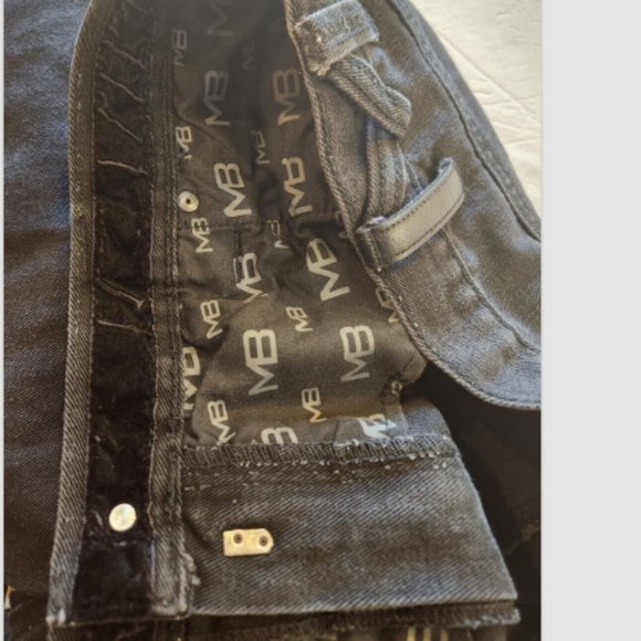 Vtg 90s Marc Buchanan Hip Hop Denim Jeans Leather trim pockets - Picture 11 of 14